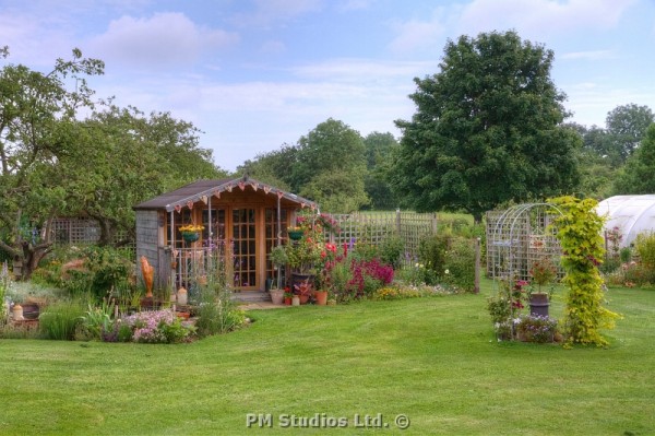 View to the summerhouse