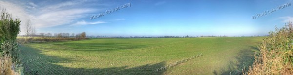 January panoramic farmland view