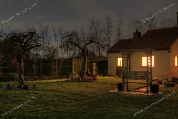 cottage by moonlight hdr