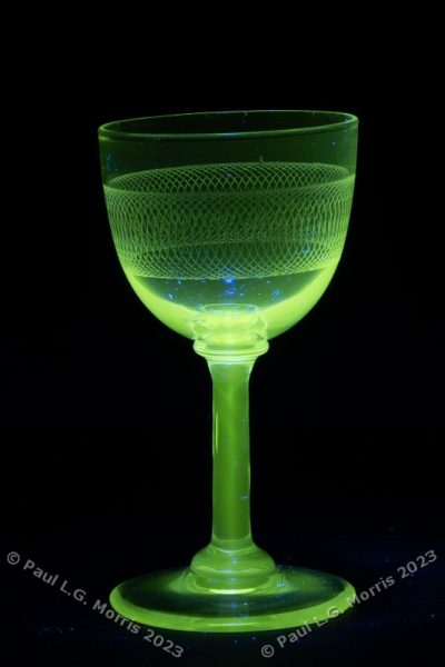 fluorescing wine glass